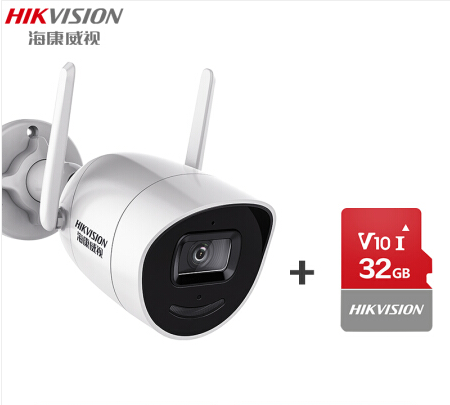 海康威视监控摄像头 双天线无线WIFI 1080P超清 萤石云APP观看 内置麦克风红外30米 E22H-IW 4mm带32G卡