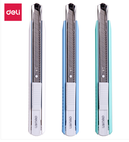 得力(deli)小号铝合金护套美工刀壁纸刀裁纸刀